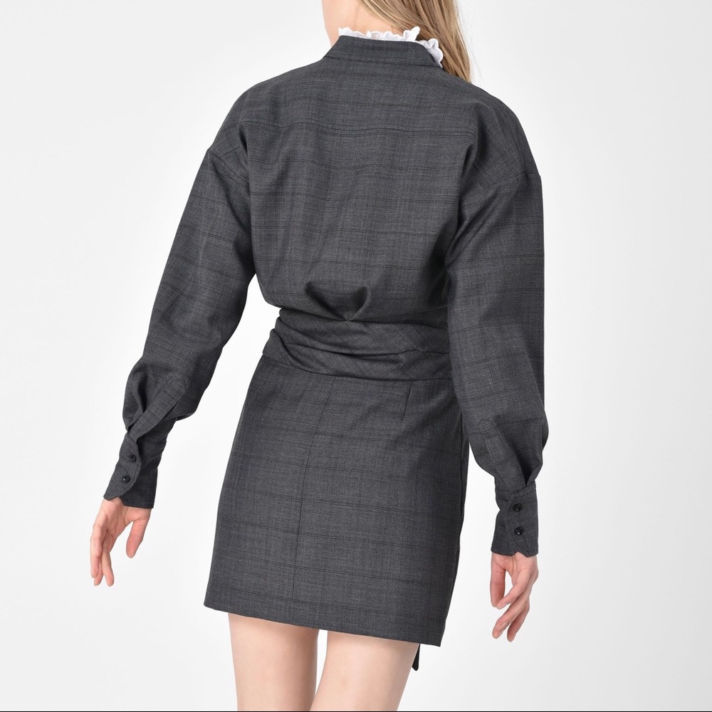 Isabel Marant Nolla Grey Knotted dress virgin wool - Picture 3 of 16